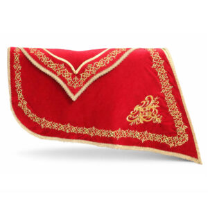 ROYAL RED Crown Cut: 2 częściowy komplet: czaprak, kolia w kolorze klasycznej królewskiej czerwieni