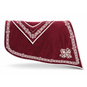ROYAL BURGUNDY Crown Cut: 2 częściowy komplet: czaprak, kolia w kolorze burgundu, ciemne wino